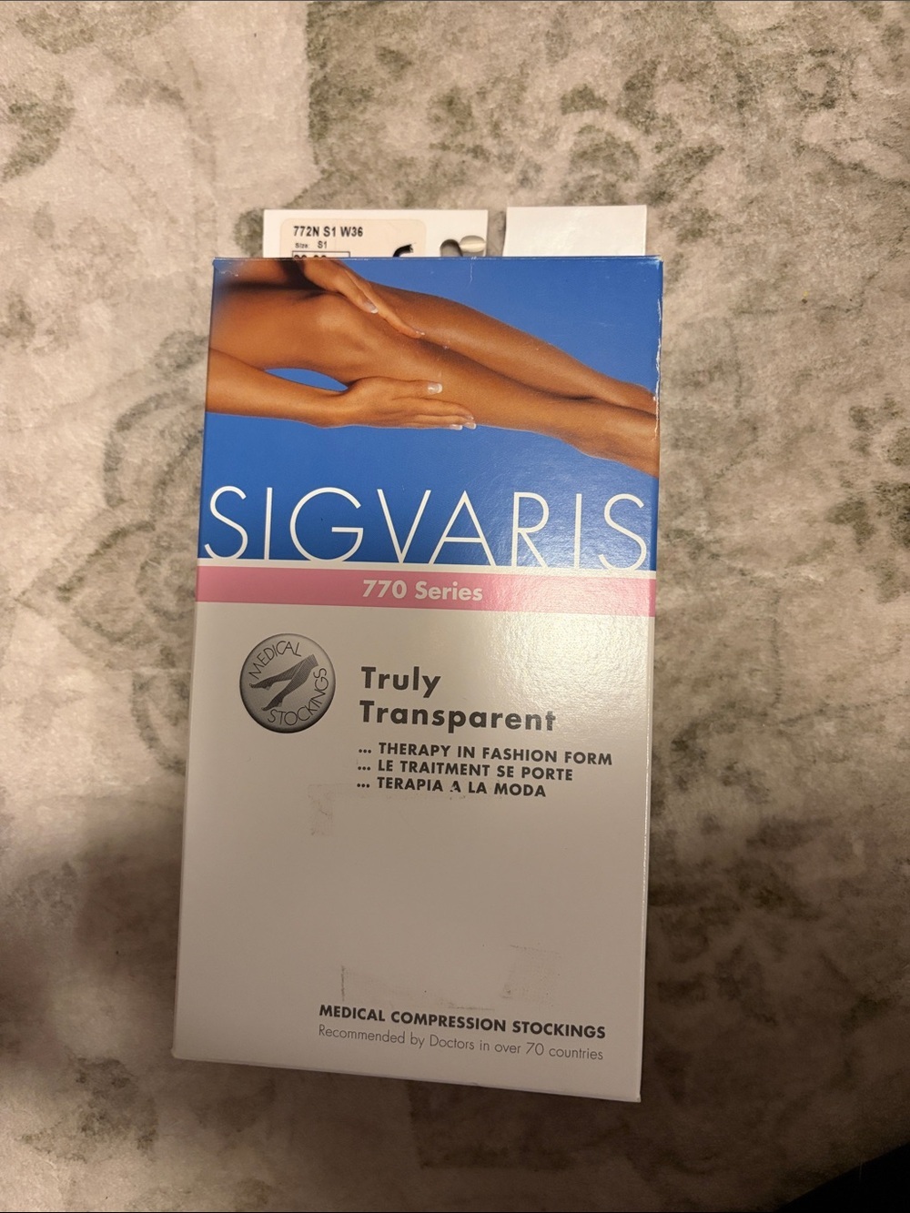 770 Series Truly Transparent Medical Compression Stockings - Thigh height.